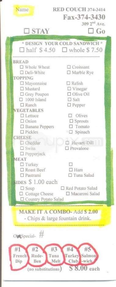 Menu page 1