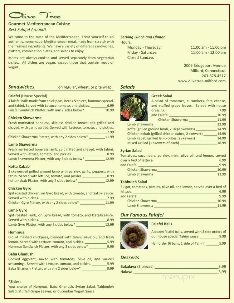 Menu page 1