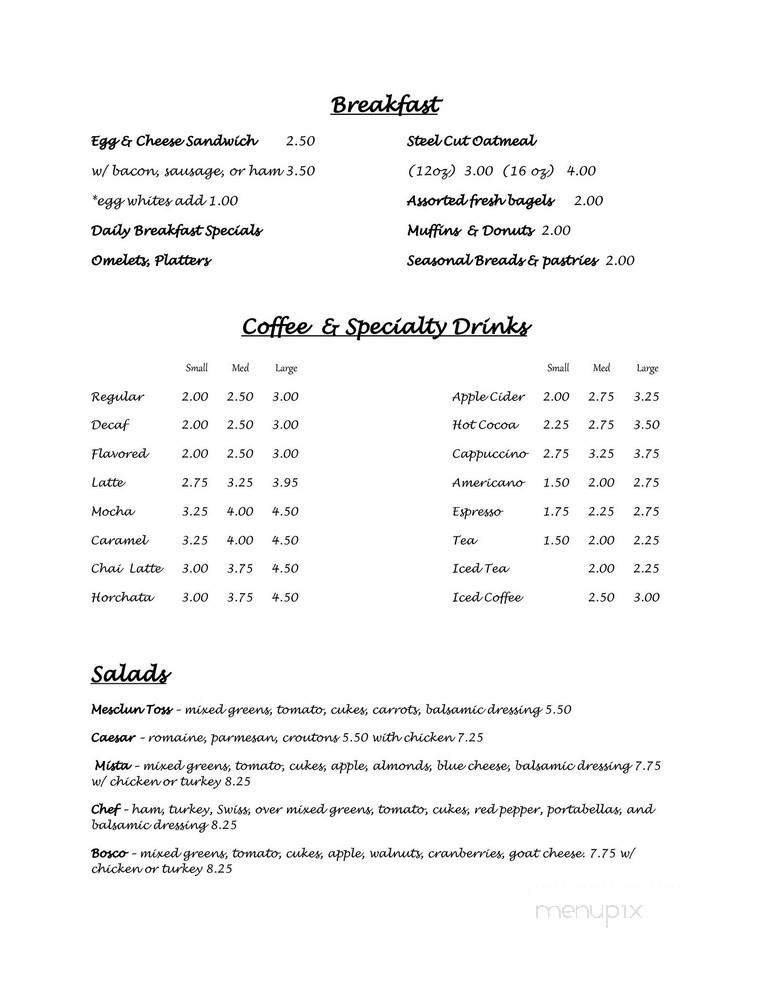 Menu page 1