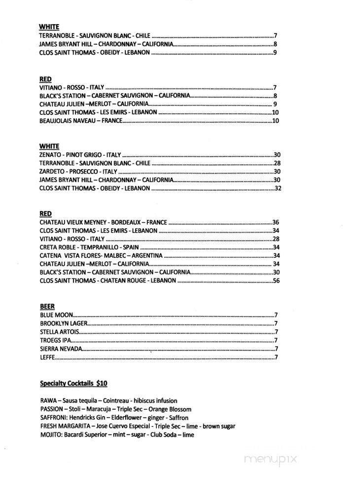 Menu page 1