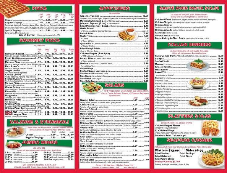 Menu page 1