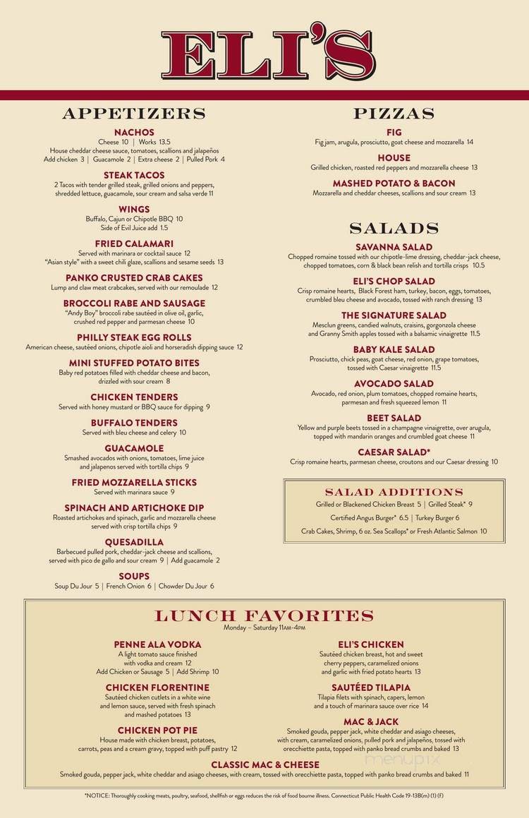 Menu page 1