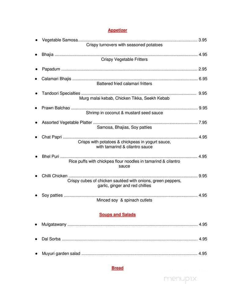 Menu page 1