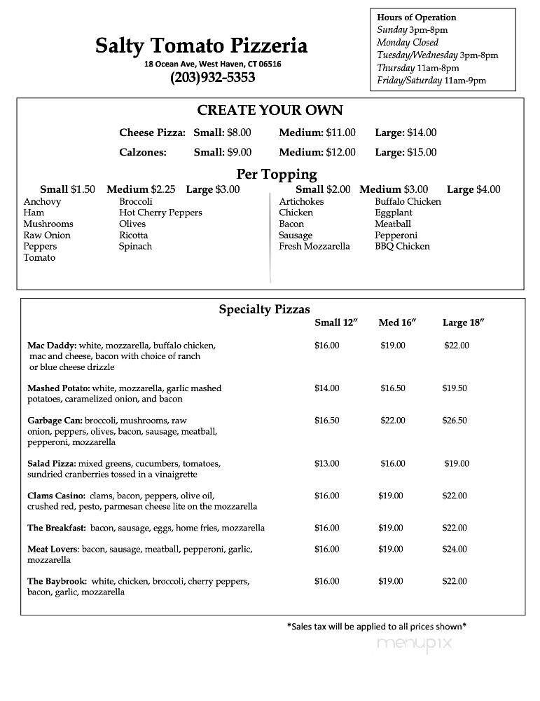 Menu page 1
