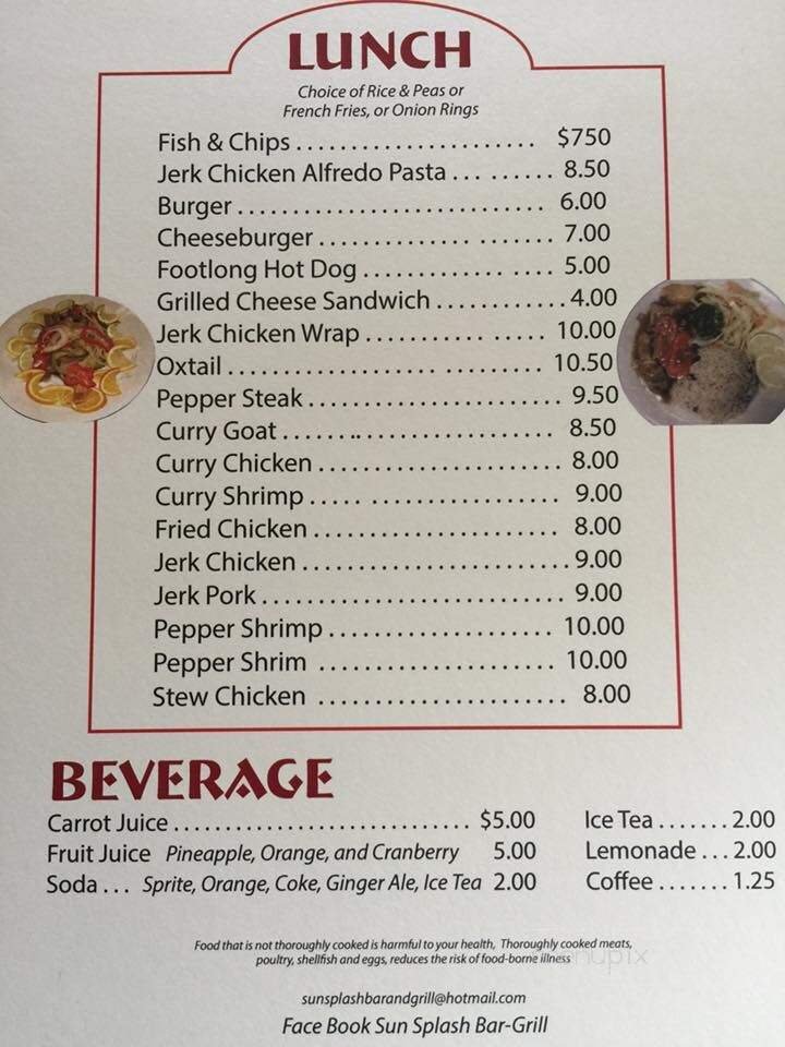 Menu page 1