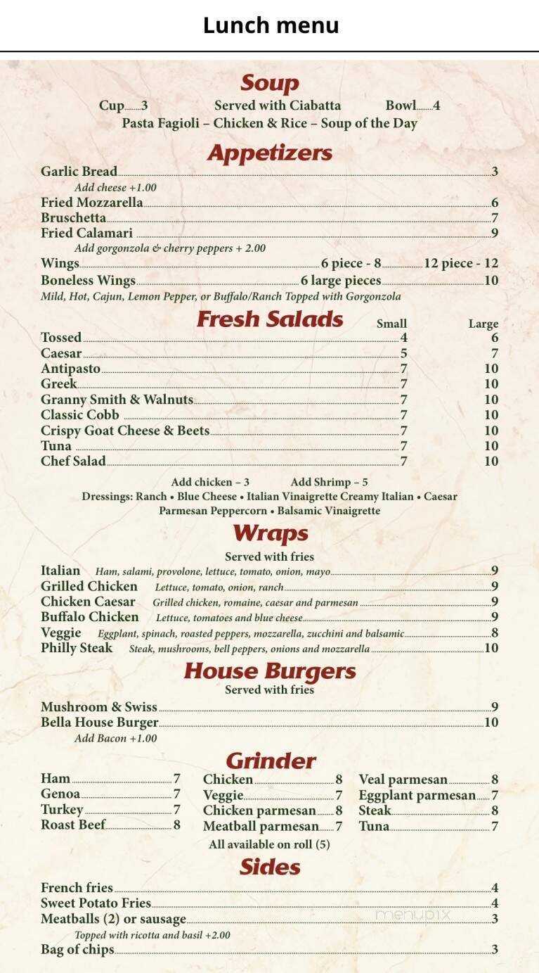 Menu page 1