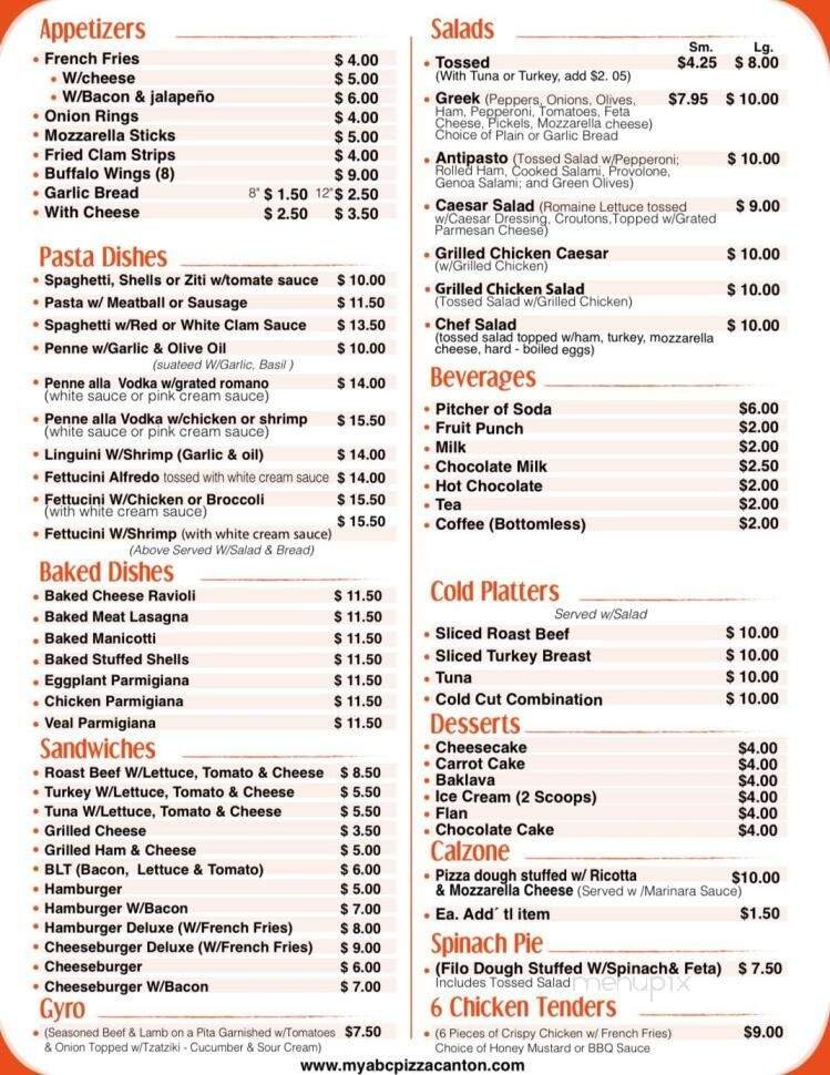 Menu page 1