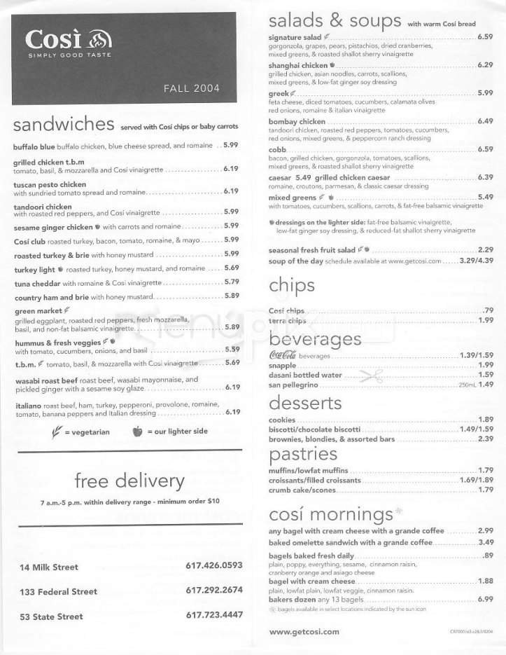 Menu page 1