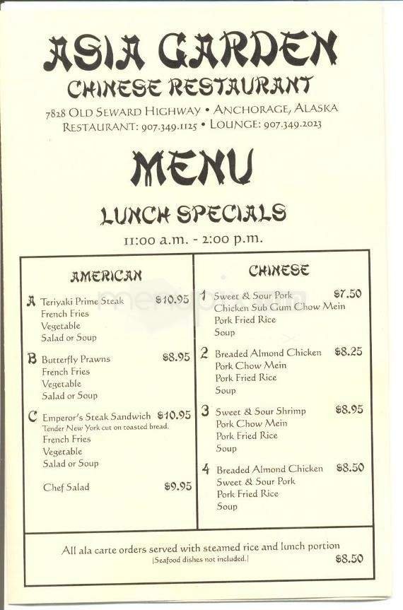 Menu page 1