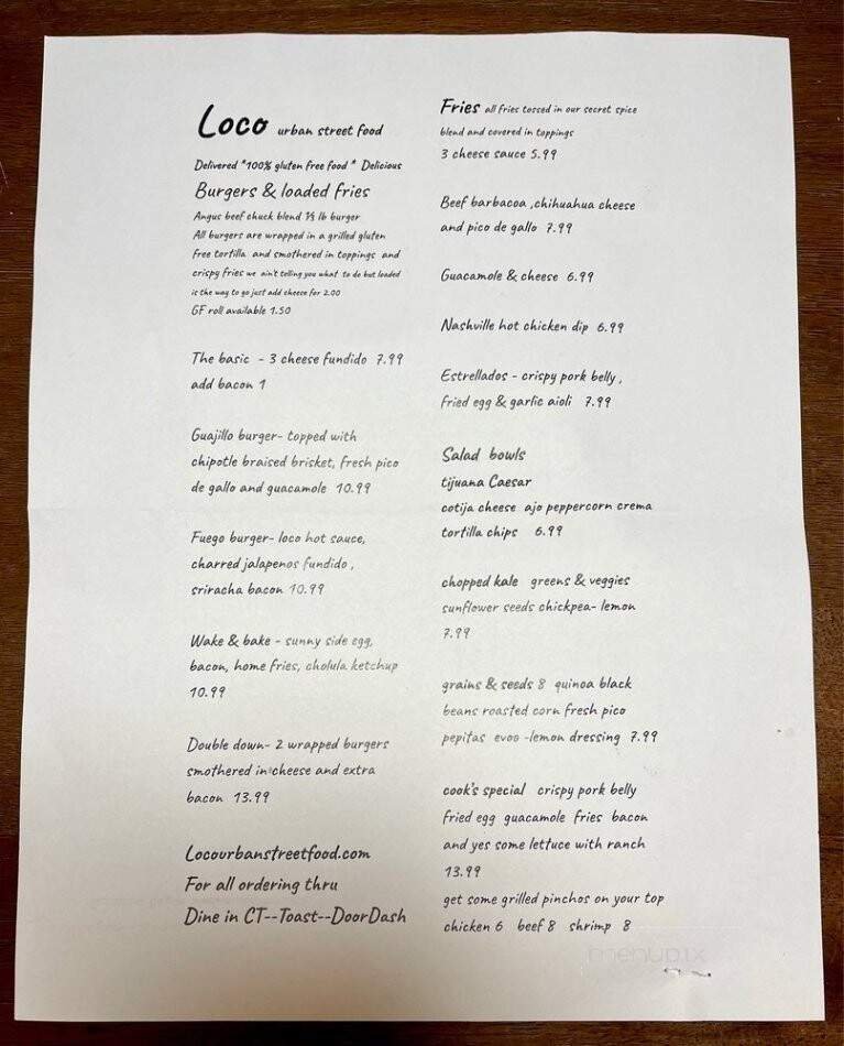 Menu page 1