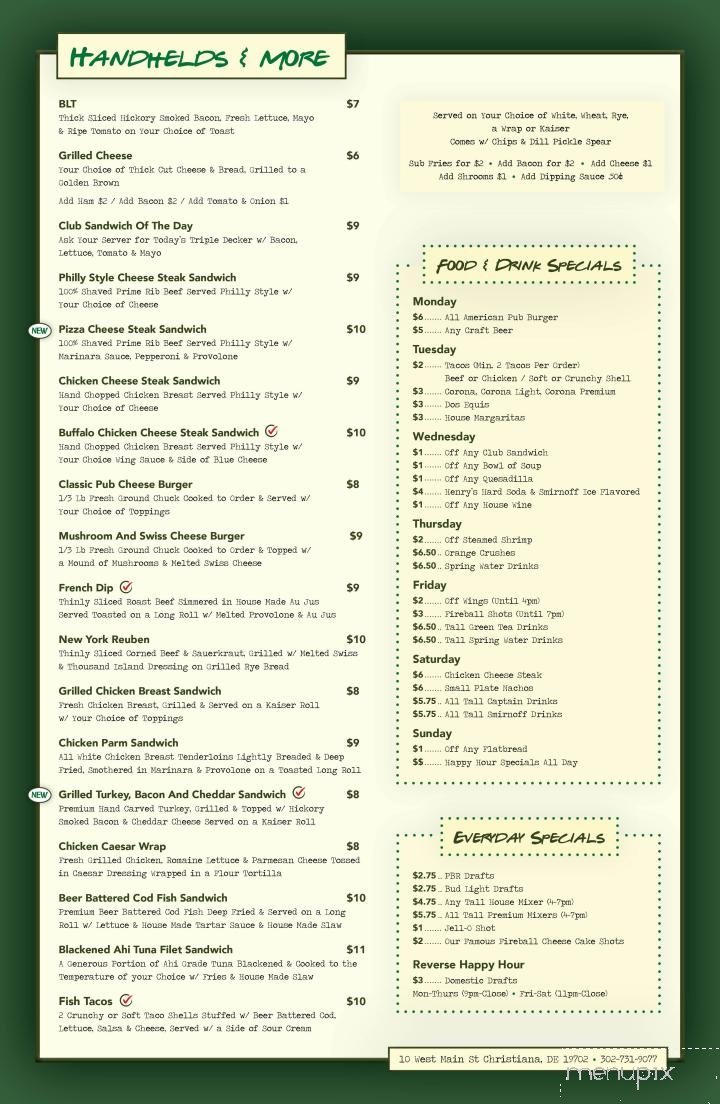 Menu page 1