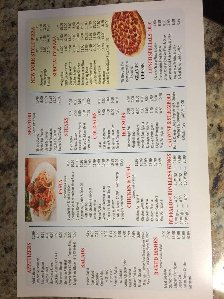 Menu page 1