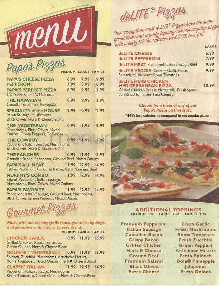 Menu page 1