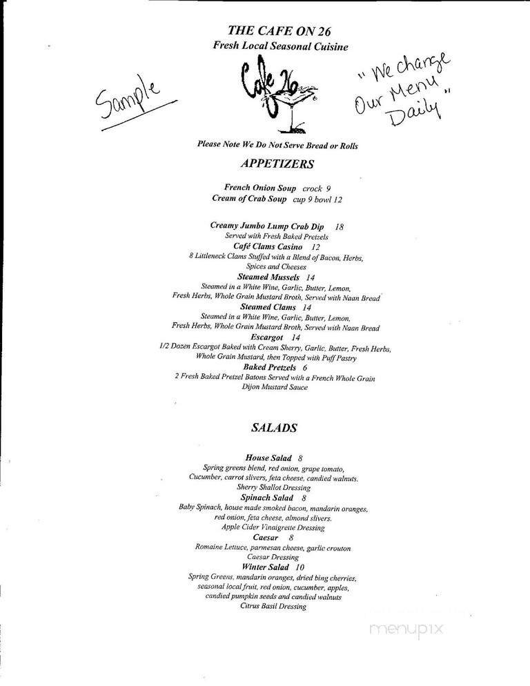Menu page 1