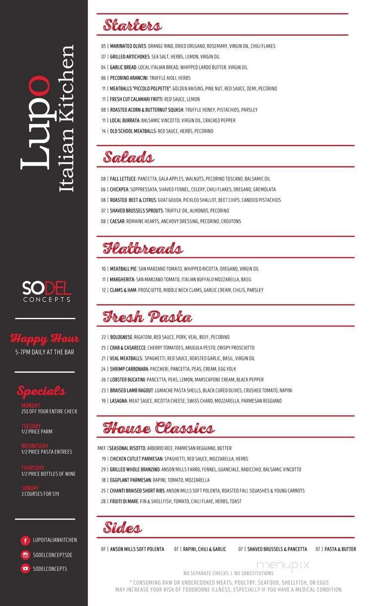 Menu page 1