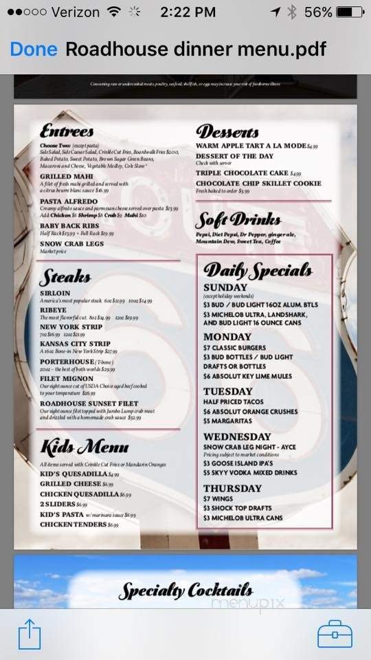 Menu page 2