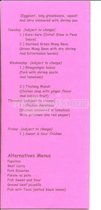 Menu page 3