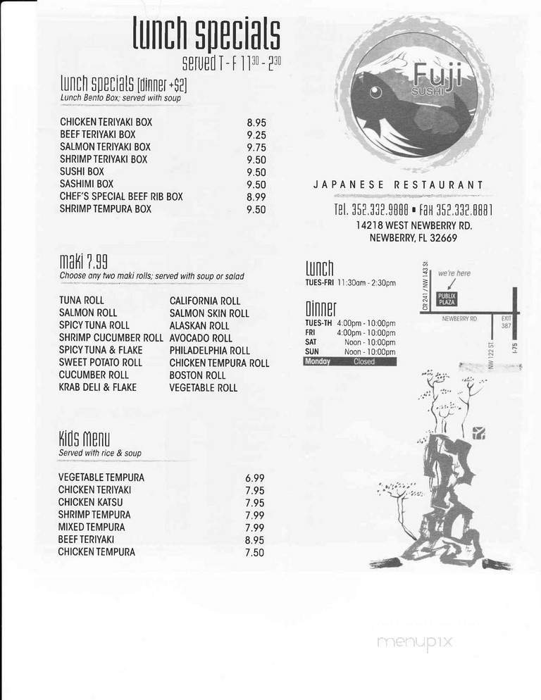 Menu page 1