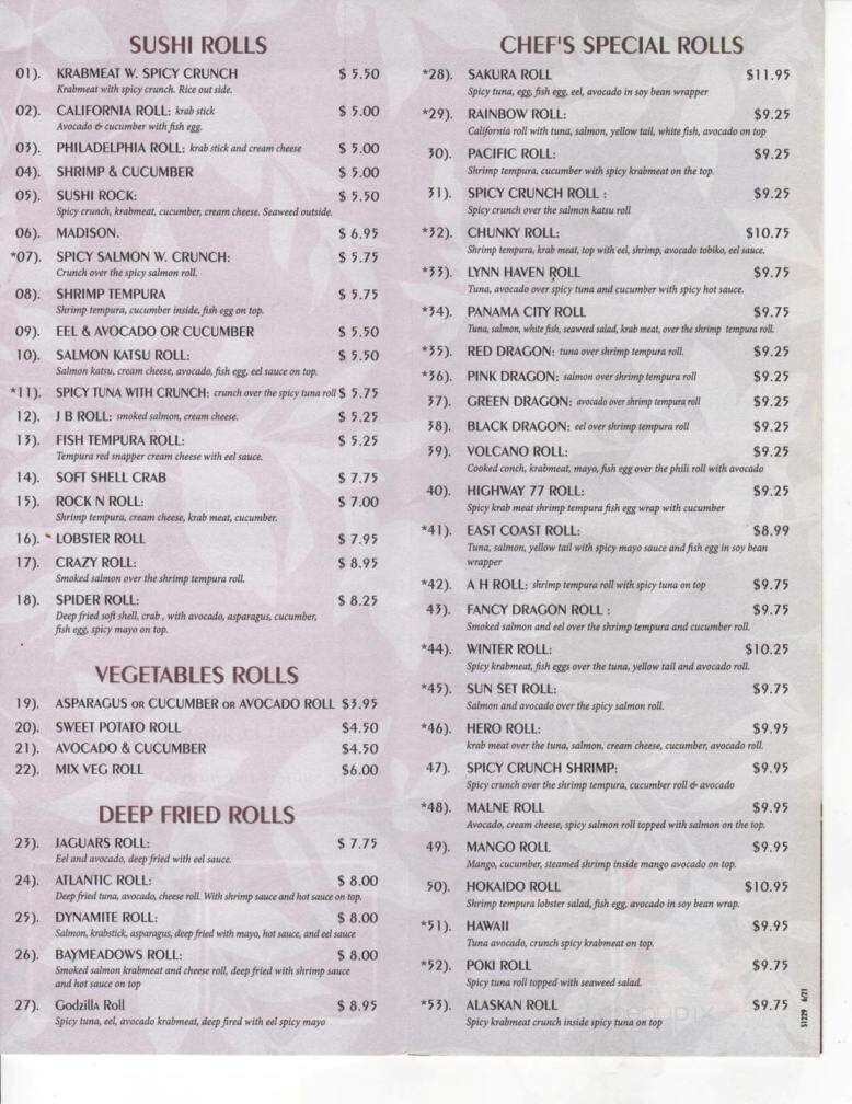Menu page 1