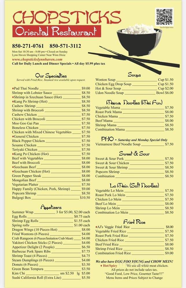 Menu page 1