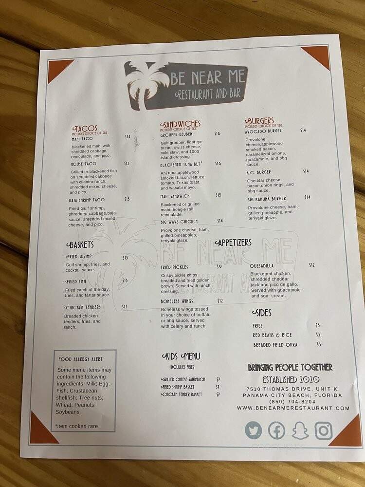 Menu page 1