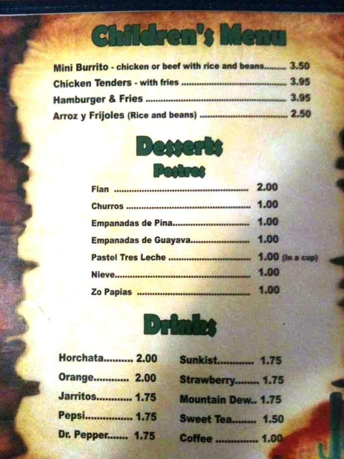 Menu page 1