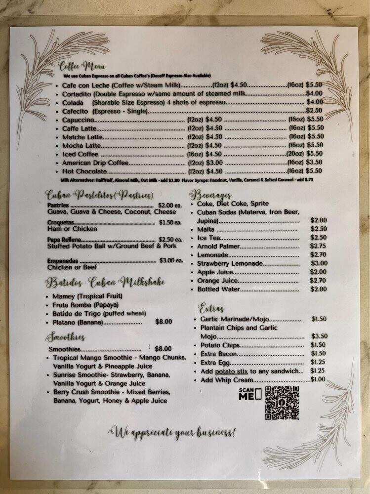 Menu page 1