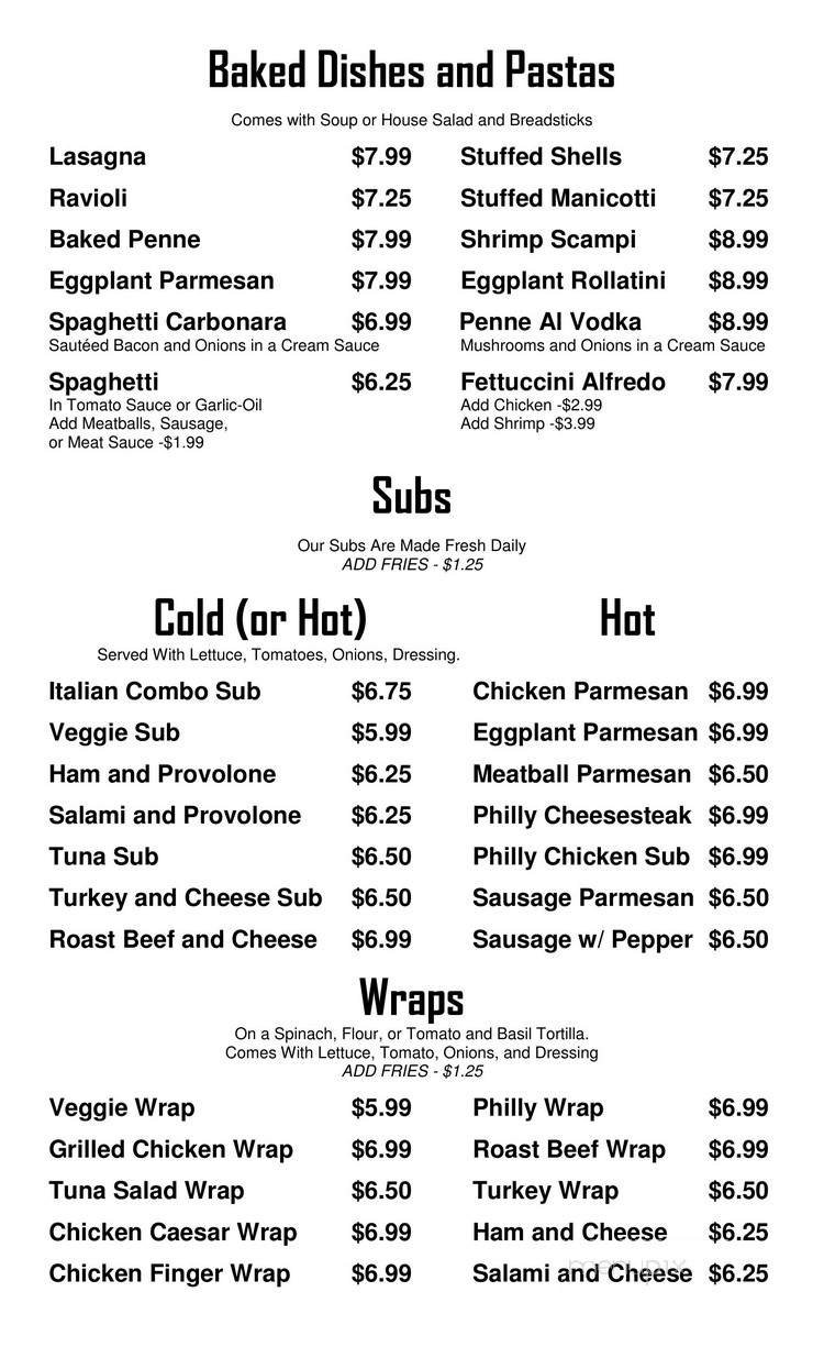 Menu page 1