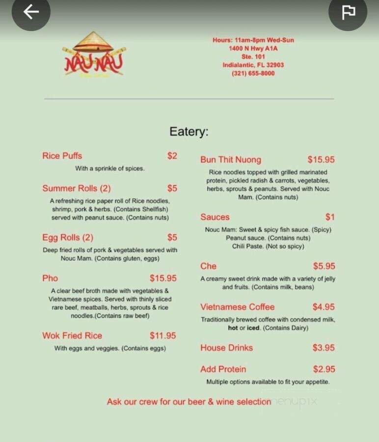 Menu page 1