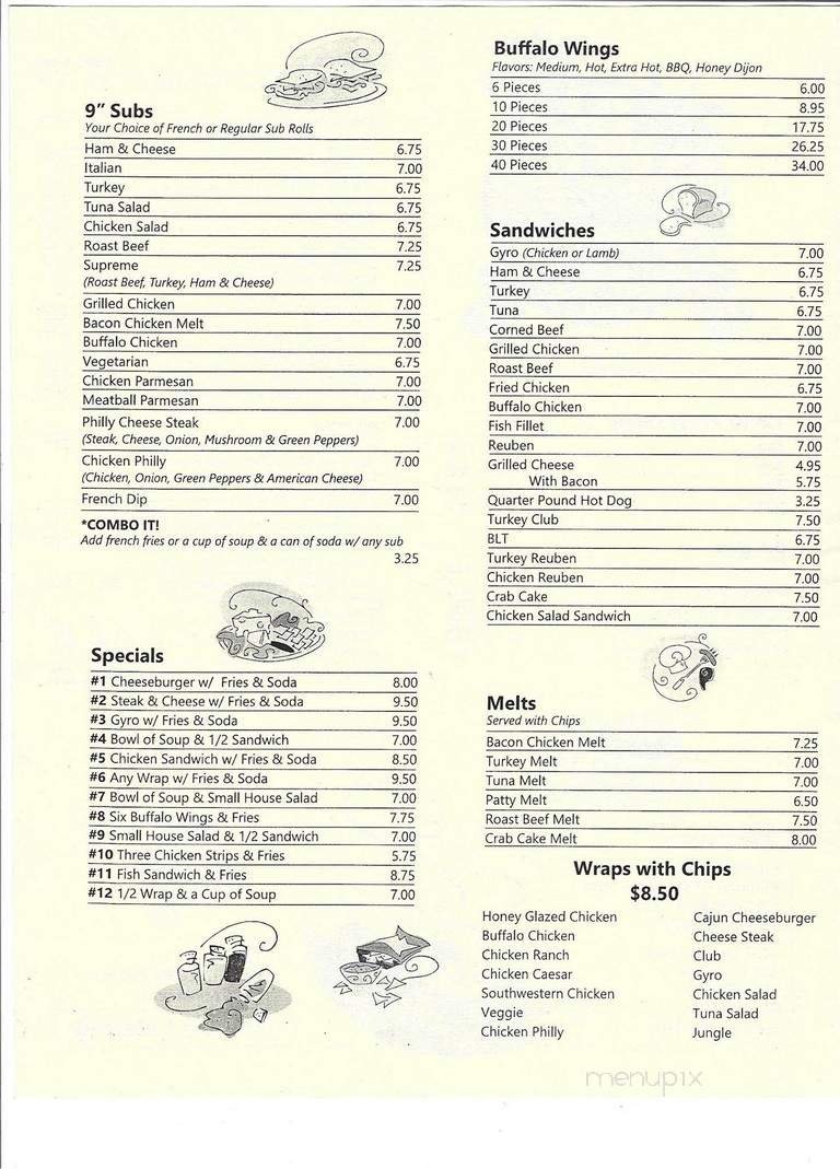 Menu page 1