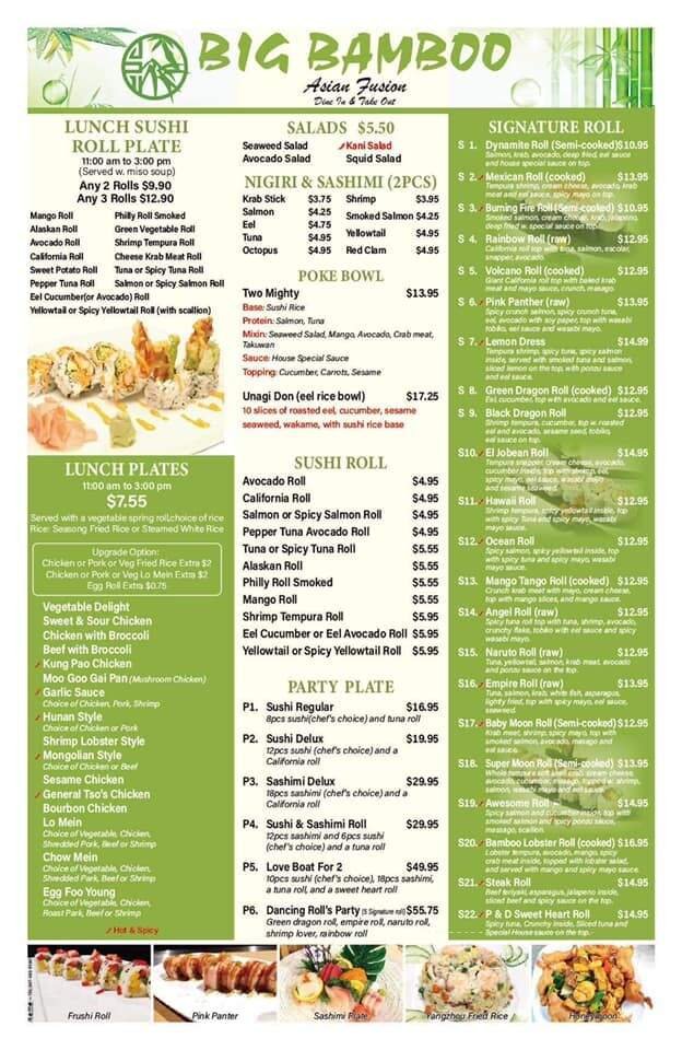 Menu page 1