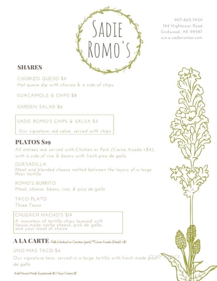 Menu page 1