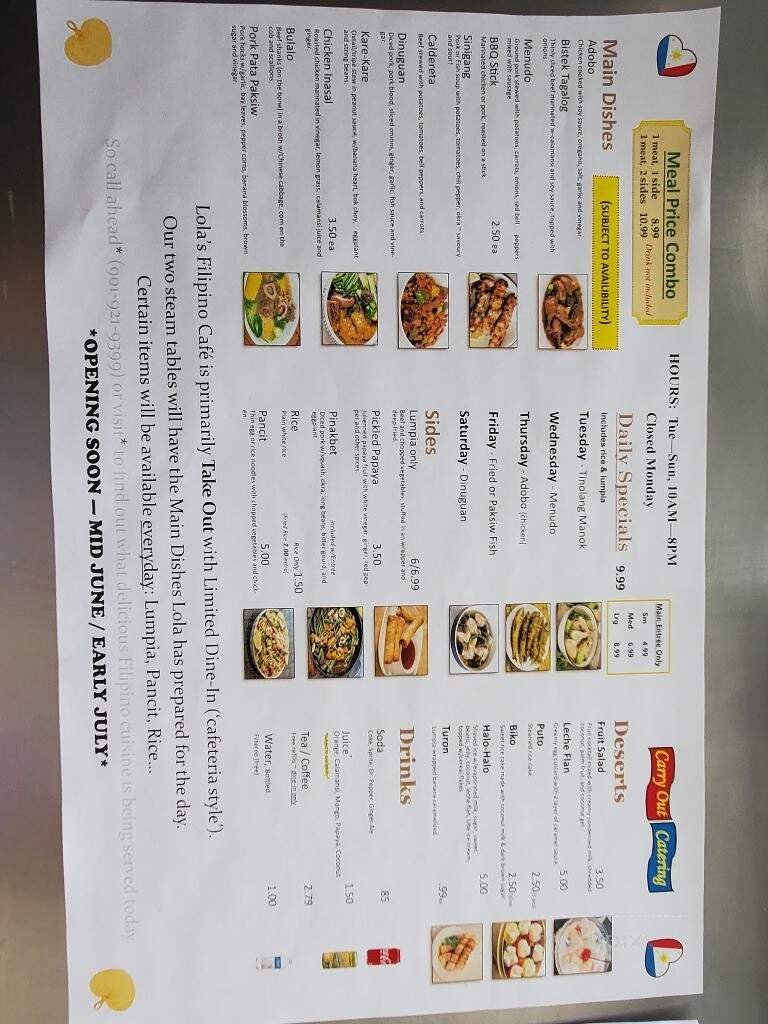 Menu page 1