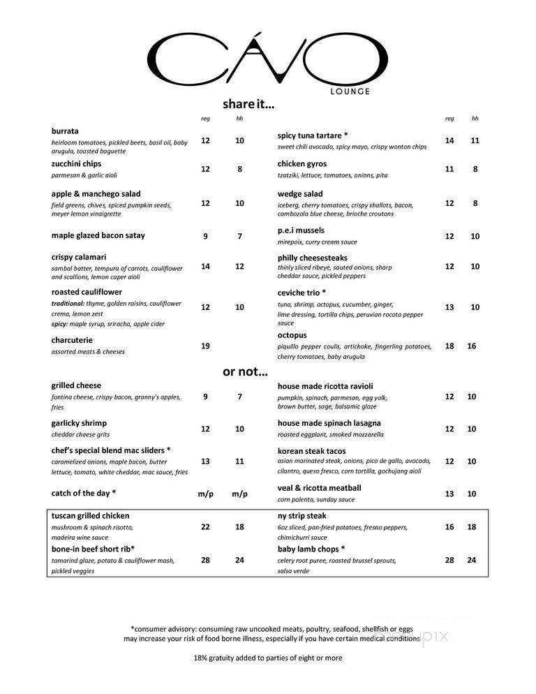 Menu page 1