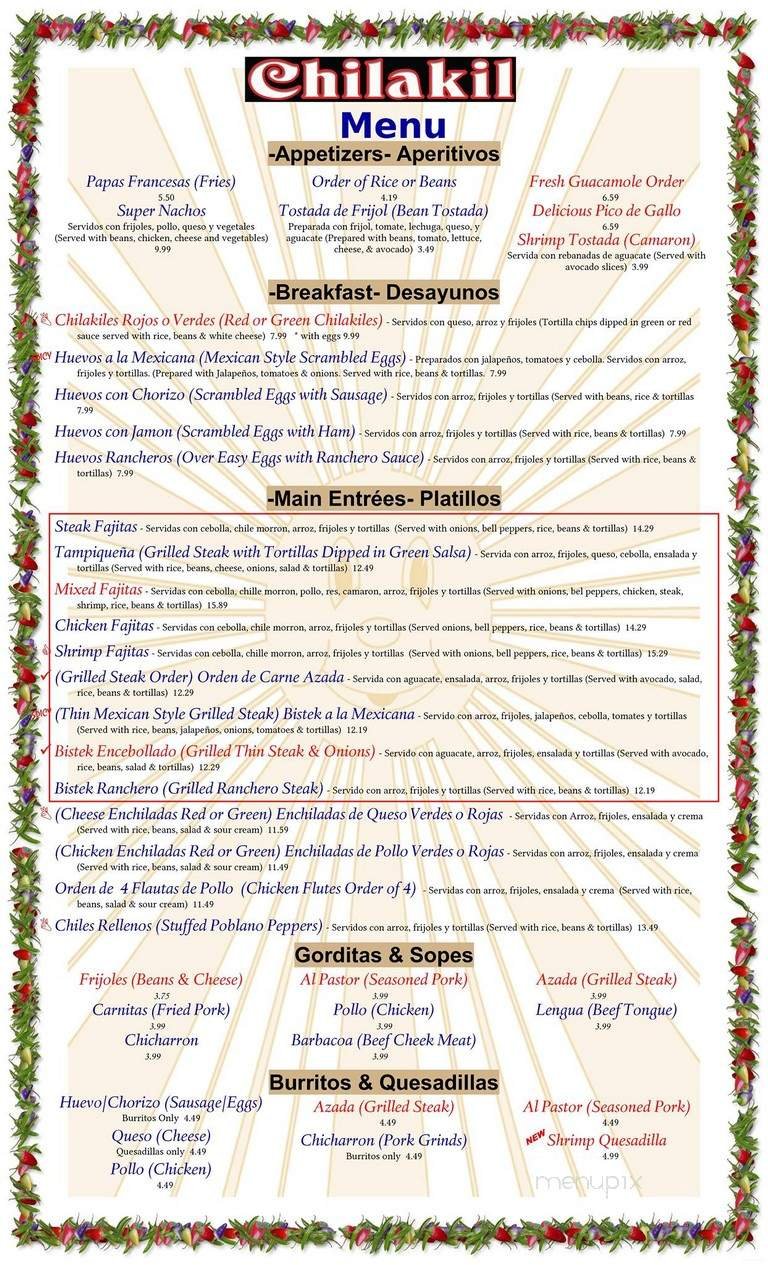 Menu page 1