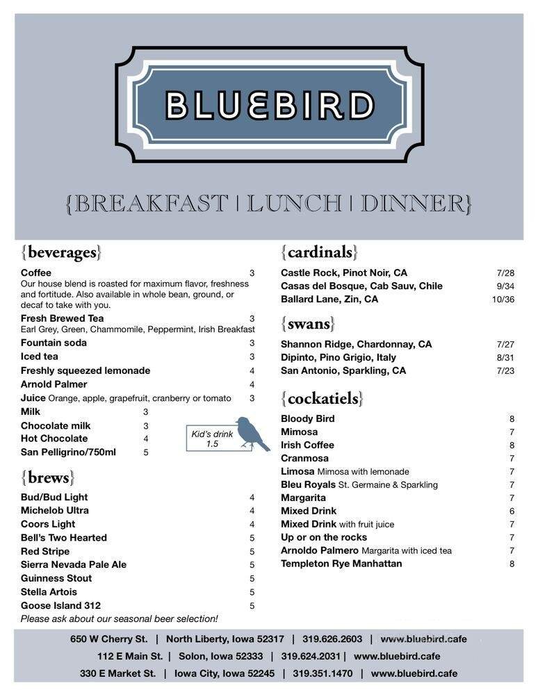 Menu page 1