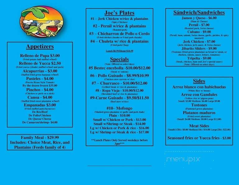 Menu page 1