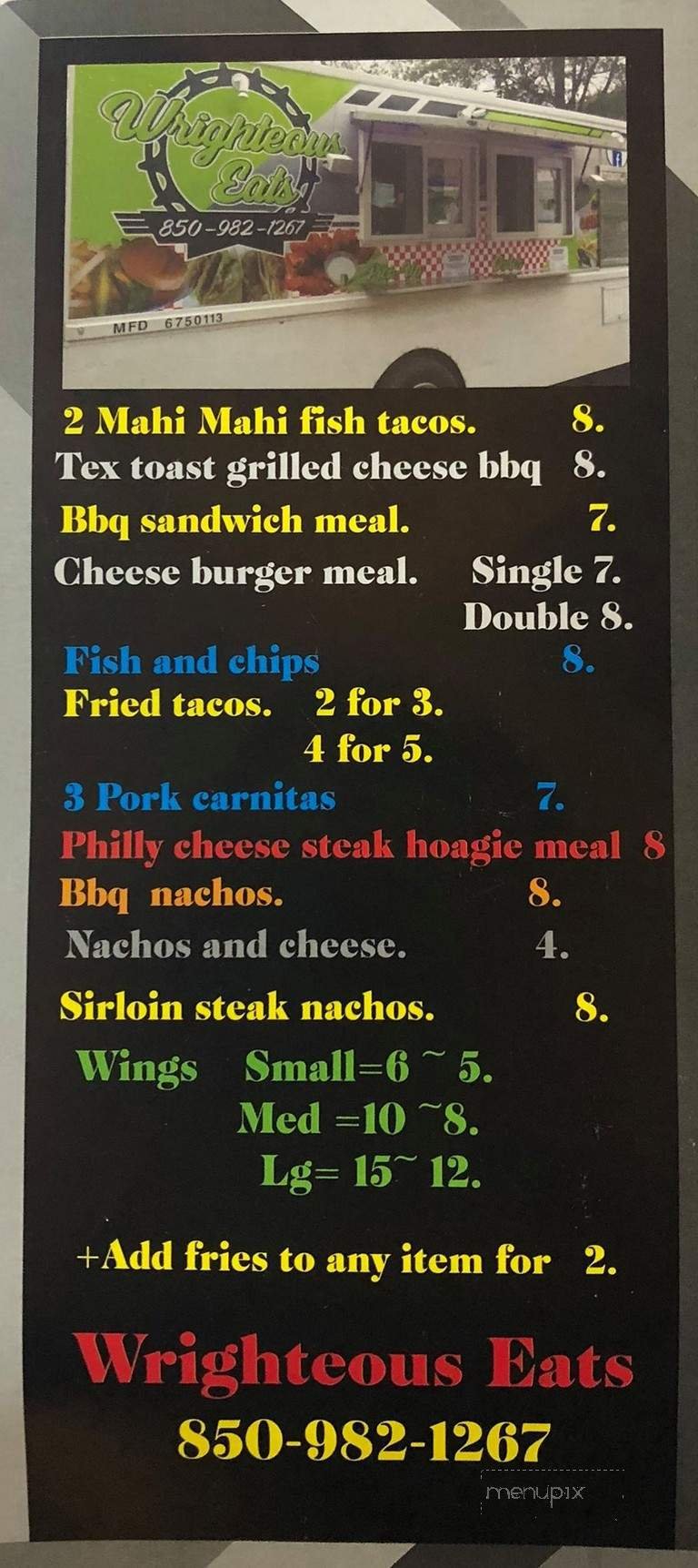 Menu page 1