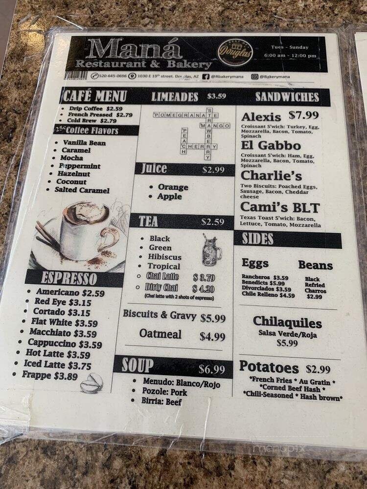 Menu page 1