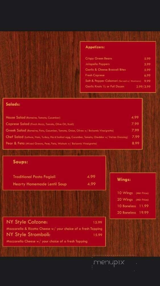 Menu page 1
