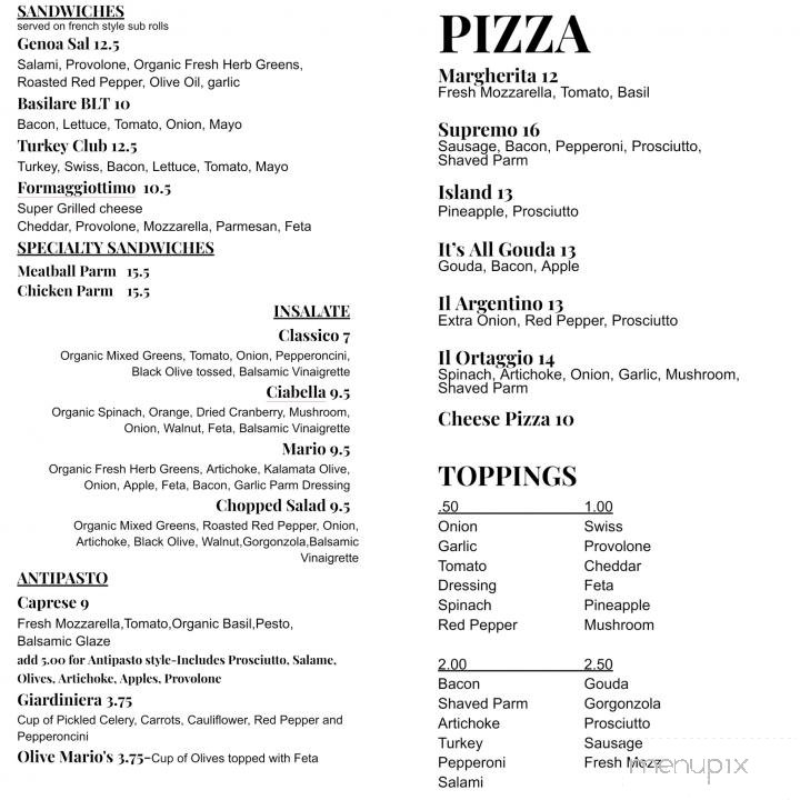 Menu page 1