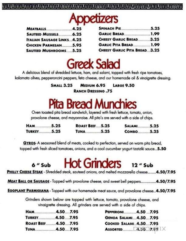 Menu page 1