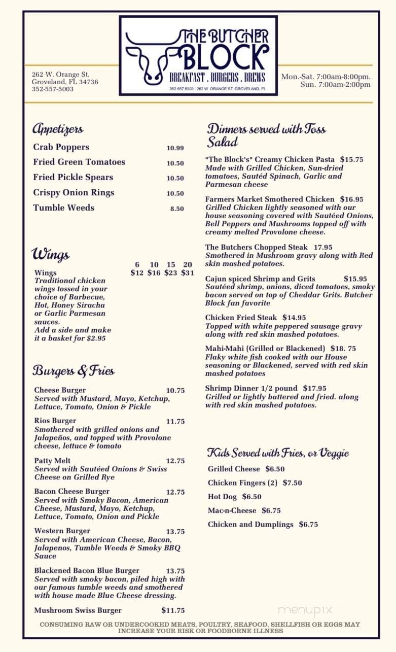 Menu page 1