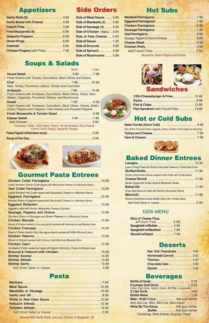 Menu page 1