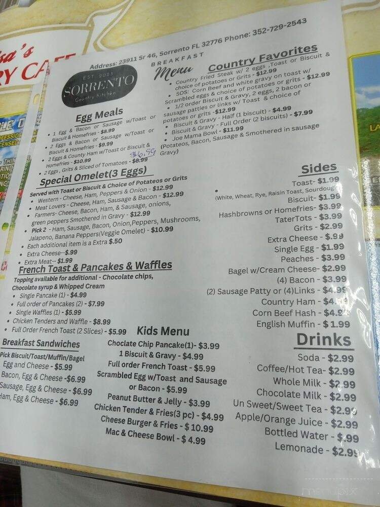 Menu page 1