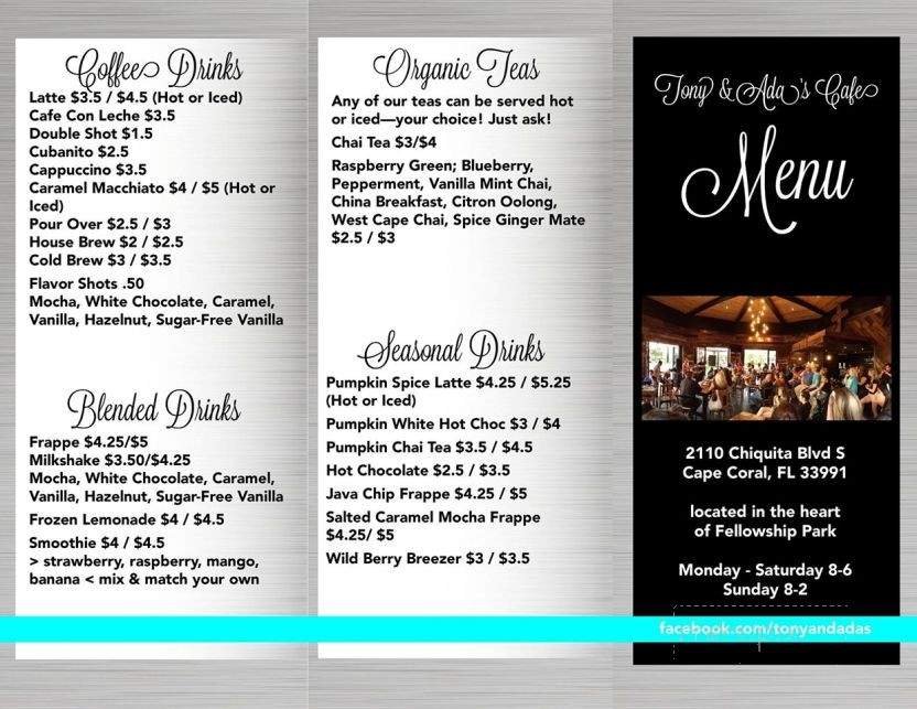 Menu page 1