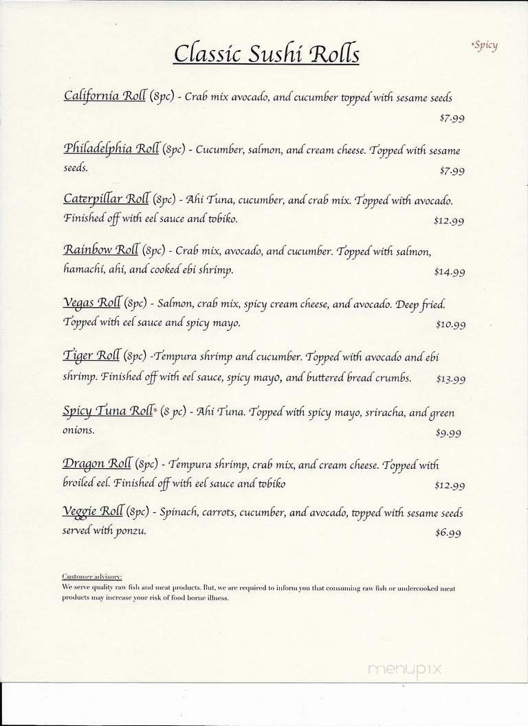 Menu page 9