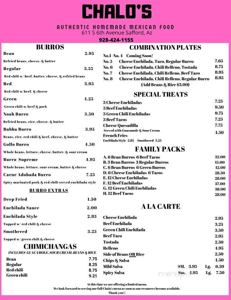 Menu page 1