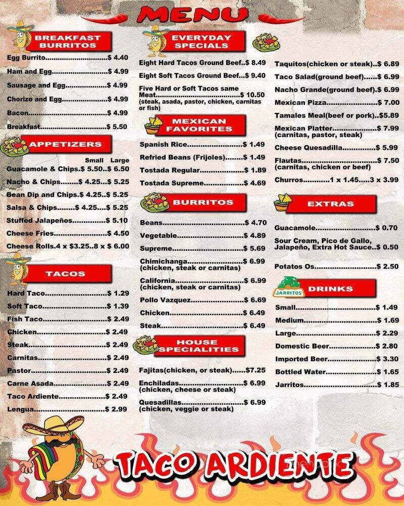 Menu page 1