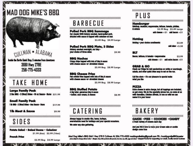 Menu page 1